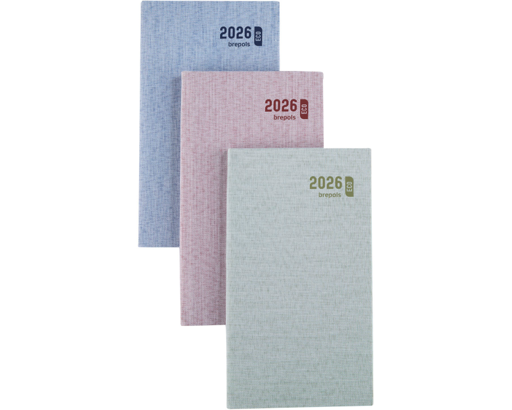 BREPOLS Agenda Interplan Toile 2026 0.736.2065 1W/2S ass. 9x16cm