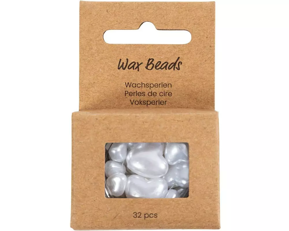 Creativ Company Perlen-Set Wachsperlen Weiss, 7-14 mm
