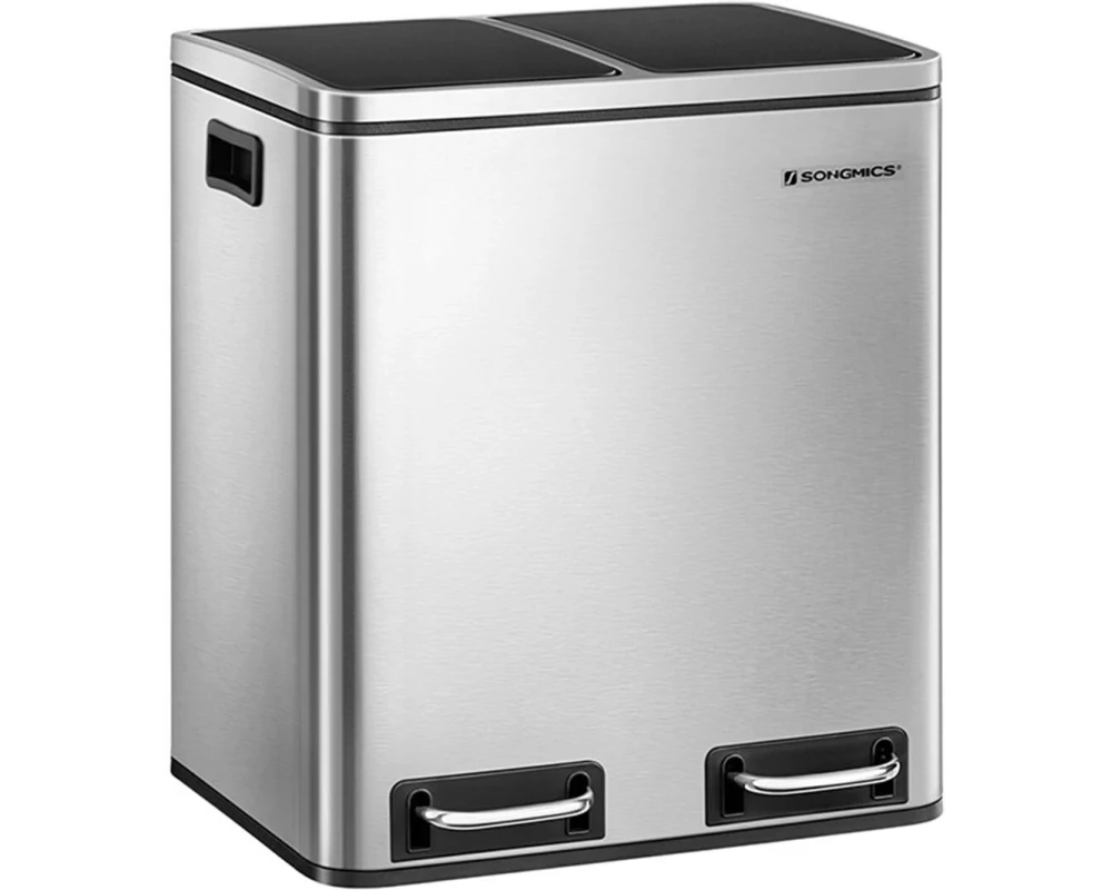 Songmics Abfalleimer 30 l, Silber