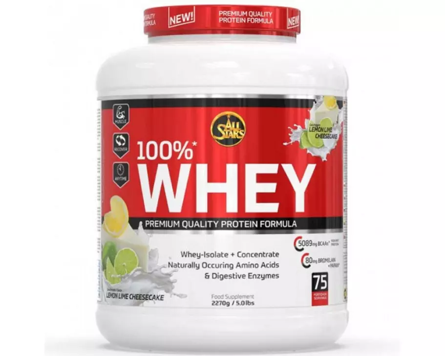 All Stars Pulver Whey Protein 100% Lemon-Lime-Cheesecake 2270 g