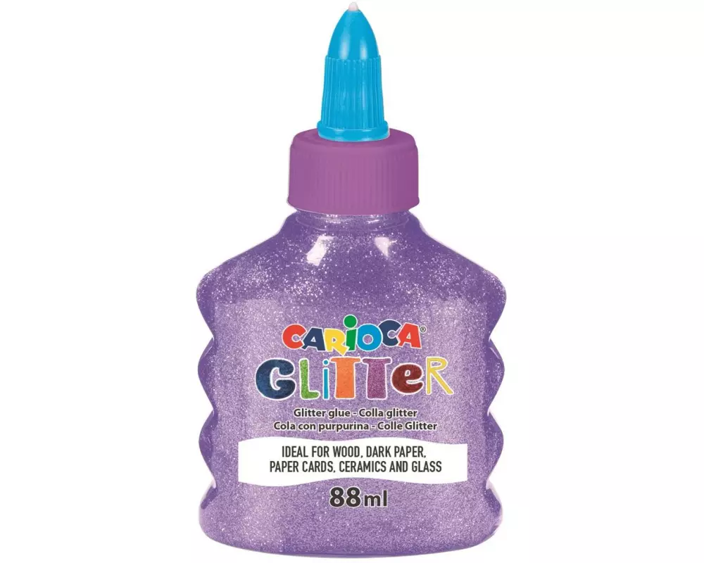 Carioca Bastelkleber Glitter Neon 88 ml, Neonviolett