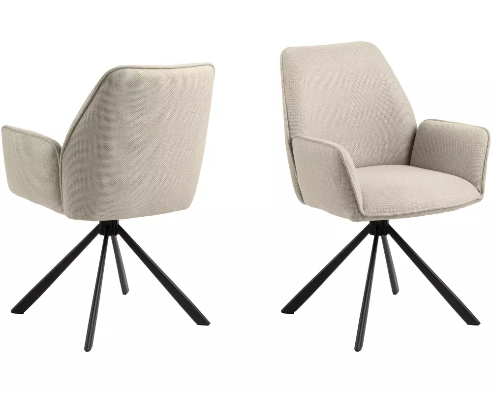 AC Design Stuhl Glenda, 2 Stück, Beige