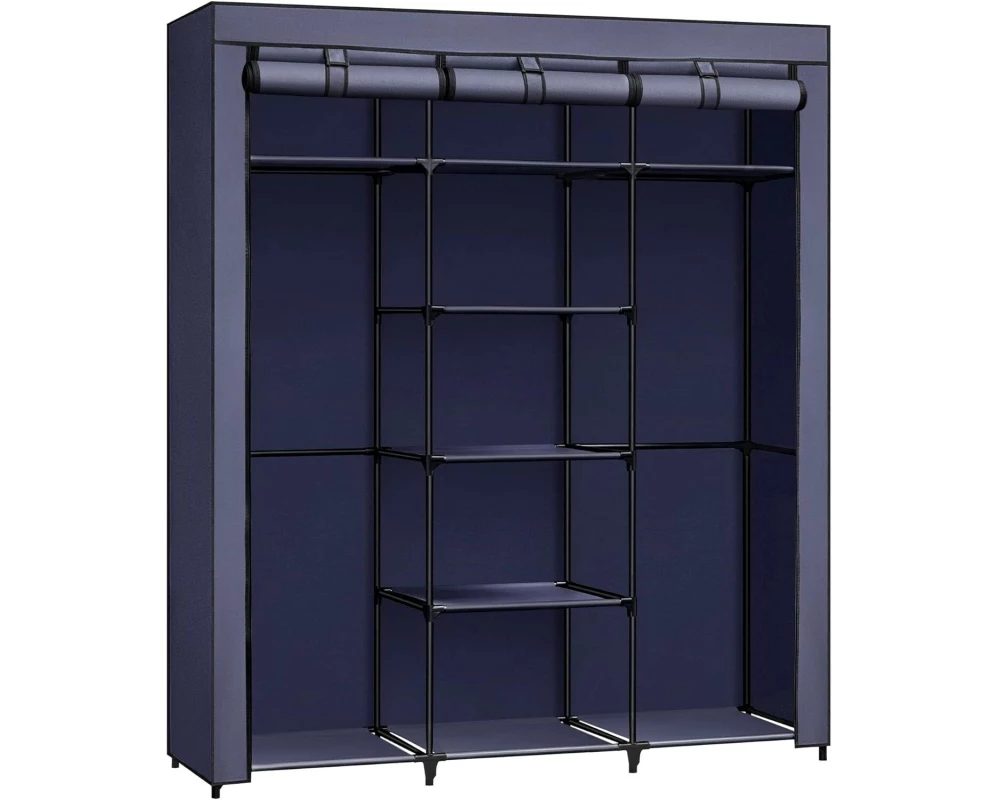 Songmics Regal mit 3 hochrollbaren Türen 150 x 175 cm, Grau