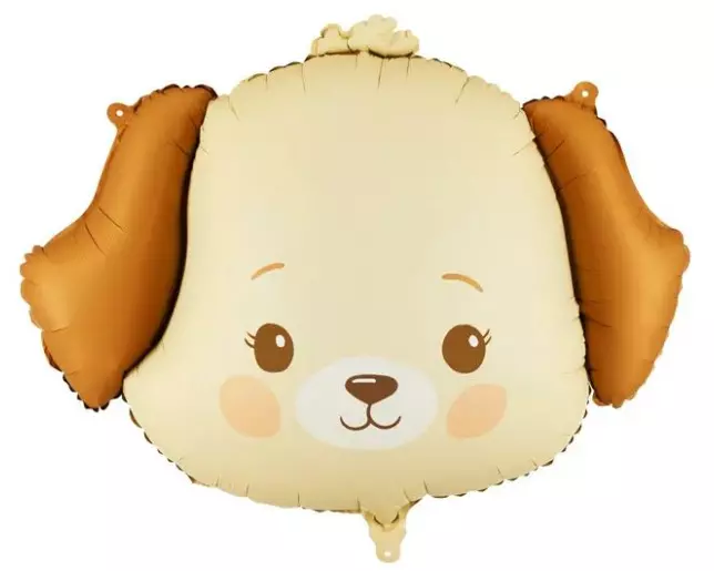 Partydeco PartyDeco Folienballon Hund Beige