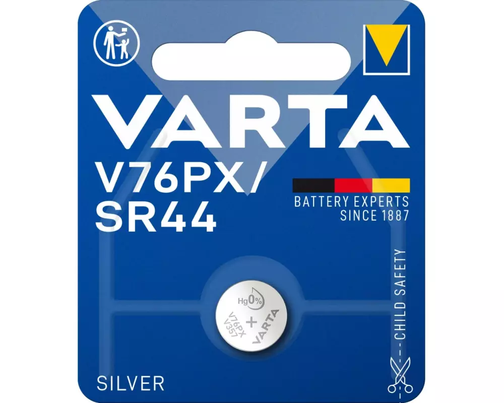 Varta Knopfzelle V76PX / SR44 , 1 Stück