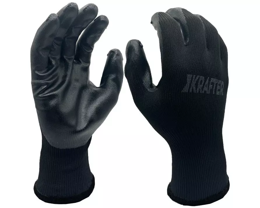 FTM Arbeitshandschuh Polyester, XL, Schwarz, 1 Stück