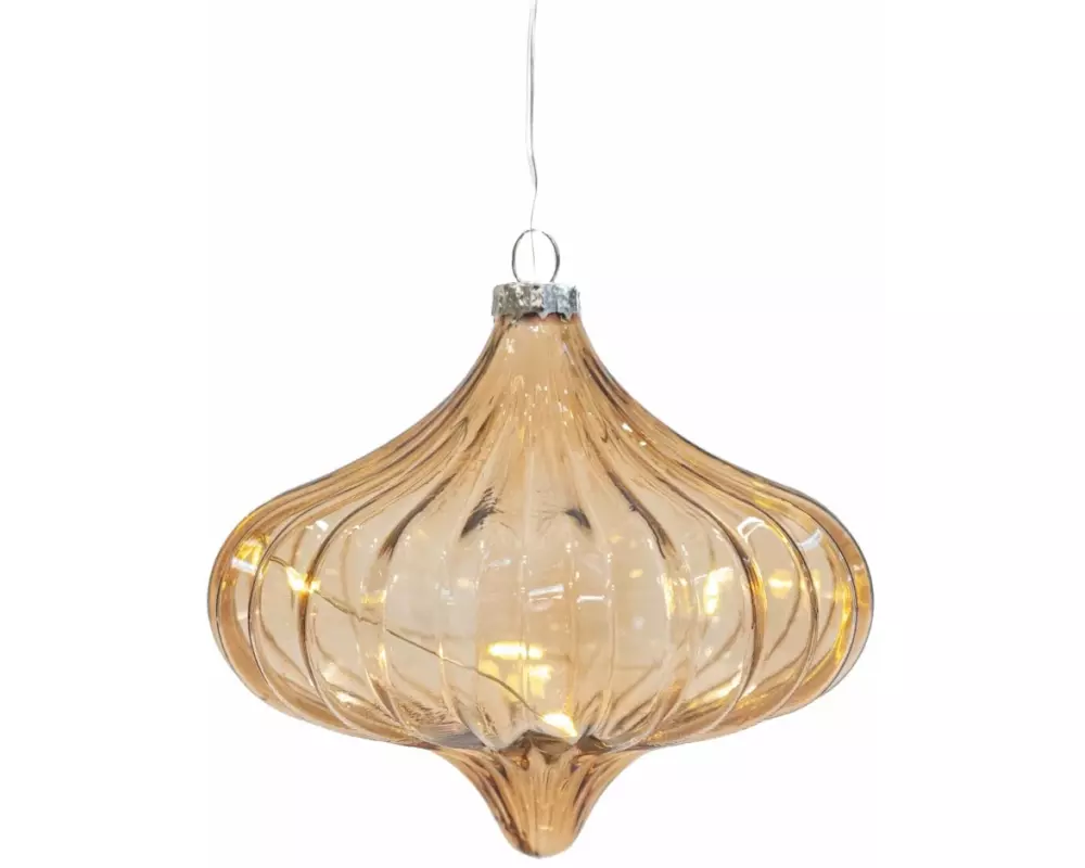 Sirius Weihnachtskugel Dina, 5 LEDs, 10 cm, Amber