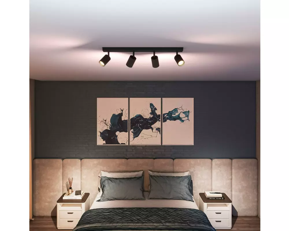 Philips Wyatt Aufbauspoet 4er ohne Leuchtmittel GU10, schwarz