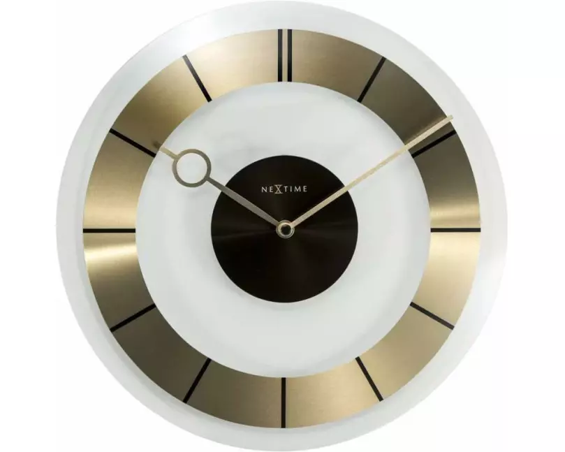 NeXtime Wanduhr Retro Ø 31 cm Gold