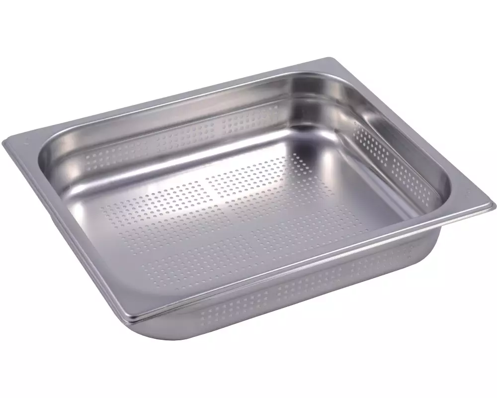 INOX Garbehälter GN 1/2 gelocht, 65 mm