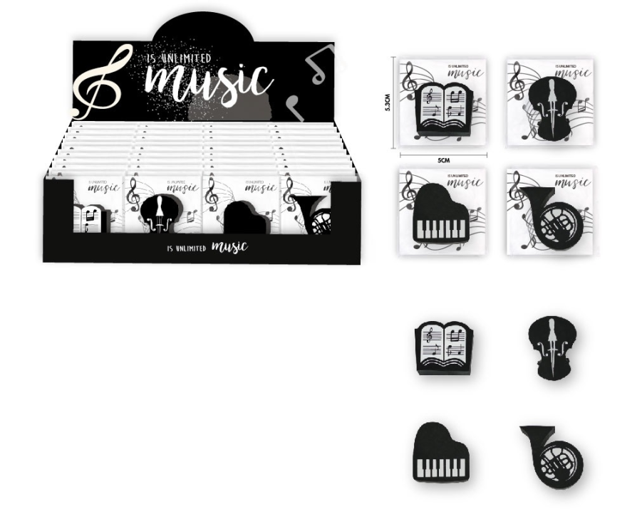 ROOST Radierer MUE-001 Musical, assortiert