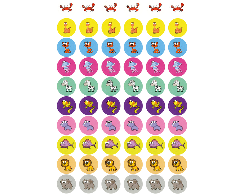 TIMETEX Set Belobigungs-Aufkleber 62767 Tiere 240 Stück