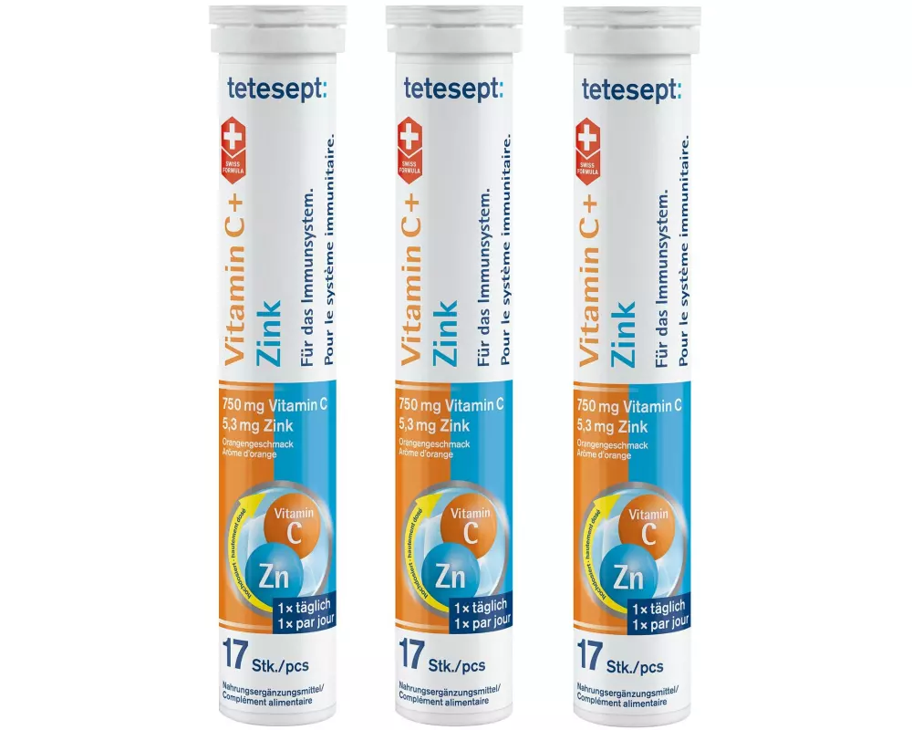 tetesept Vitamin C + Zink 3 x 17 Brausetabletten