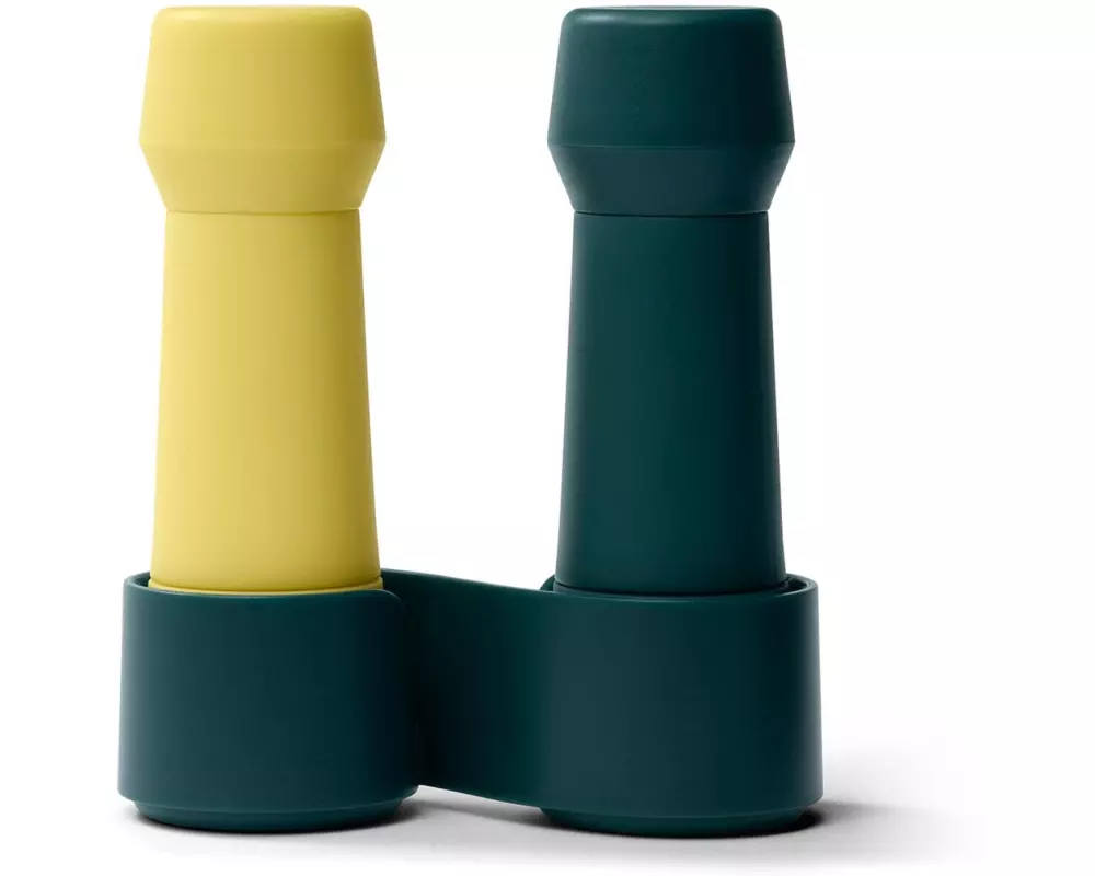 Crushgrind Gewürzmühle Amsterdam 2-er Set, 13 cm, Grün/Gelb