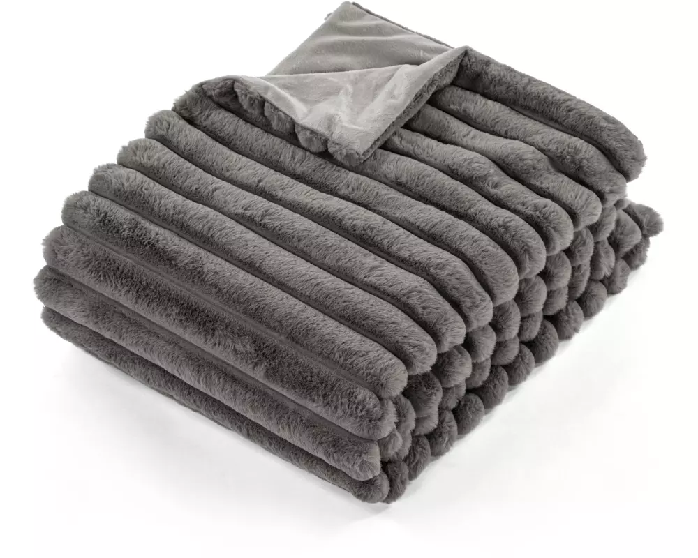 Tiseco Decke Rabbit Stripe 130 x 170 cm, Grau