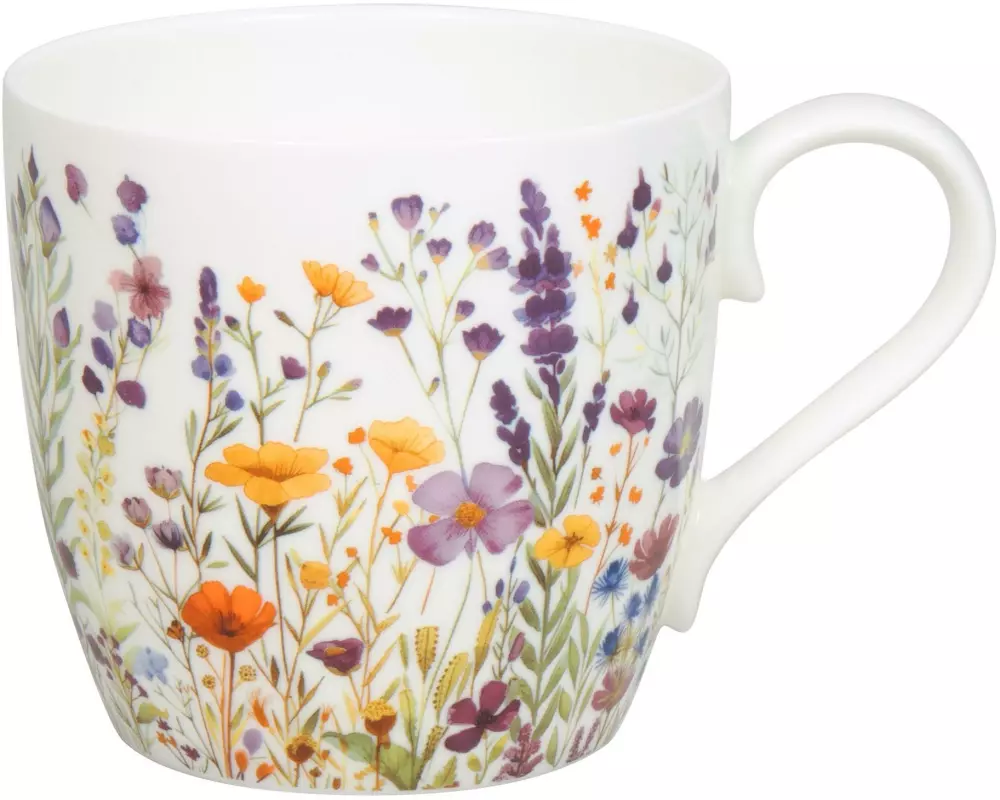 Könitz Universaltasse Blumenwiese 425 ml, Weiss