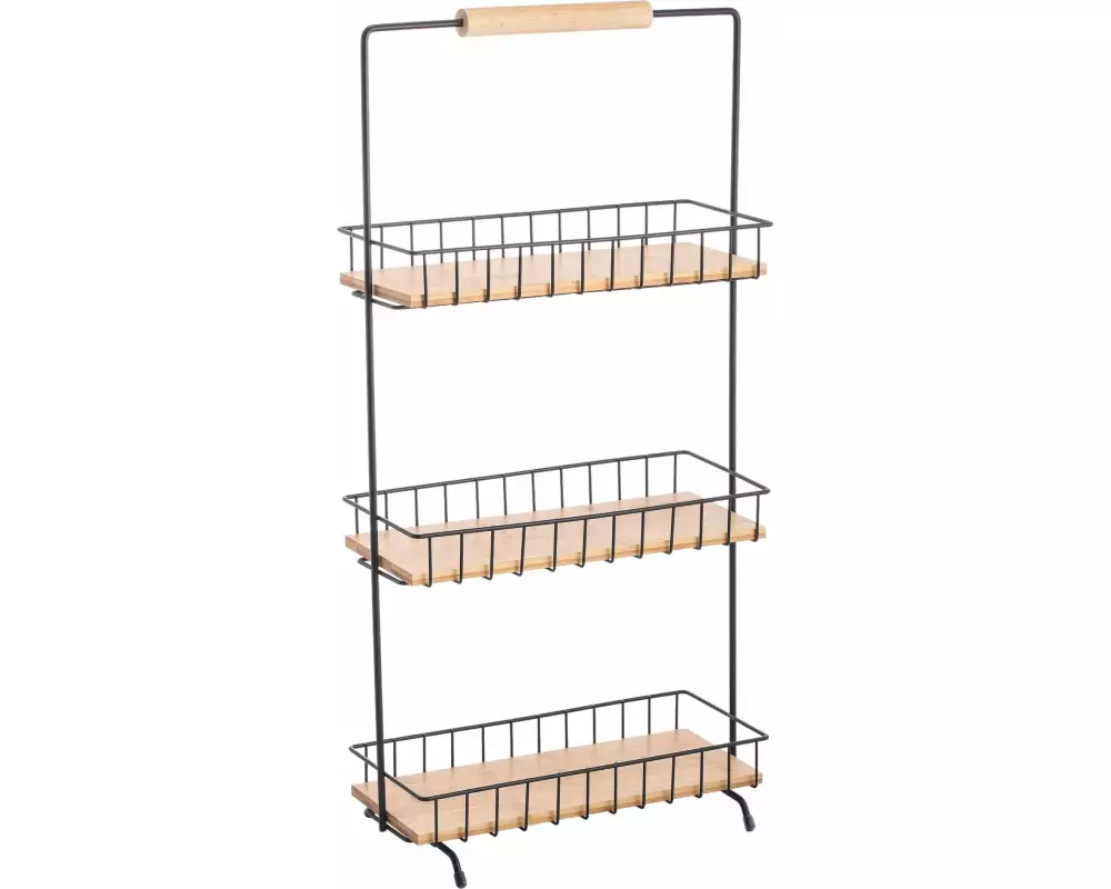 MSV Aufbewahrungsbox Elie 29.5 x 15.5 x 58.5 cm, Nature/Schwarz