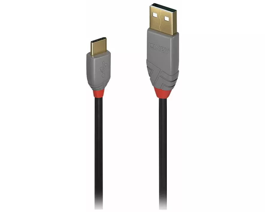 LINDY Anthra Line USB Cable, USB 2.0, USB/A-USB/C M-M, 0.5m