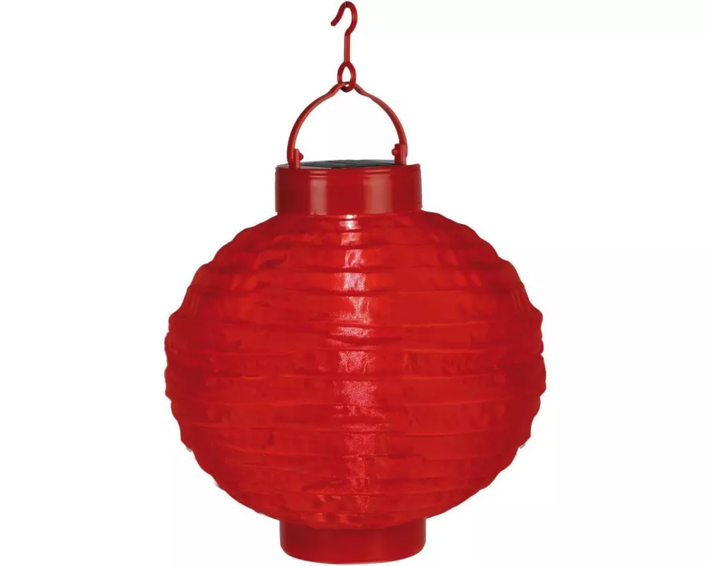 Star Trading Lampion Solar Festival 22 cm, Rot