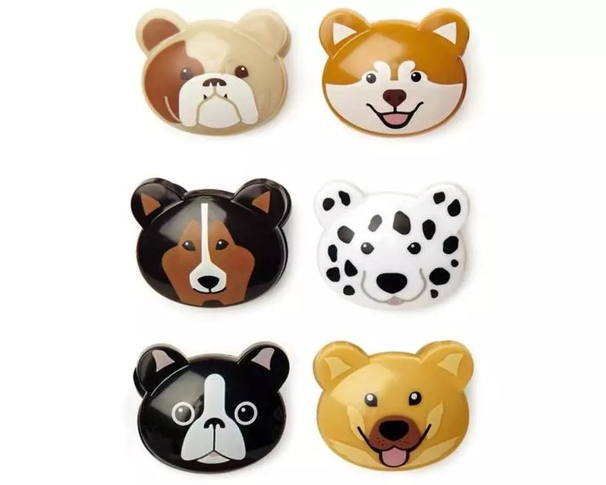 Kikkerland Verschlussclip Hund 6 Stück, Mehrfarbig