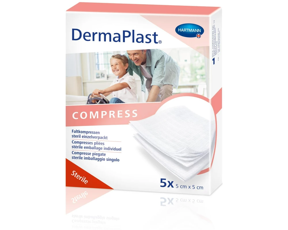 DermaPlast Faltkompresse Compress 5 cm x 5 cm 10 Stück