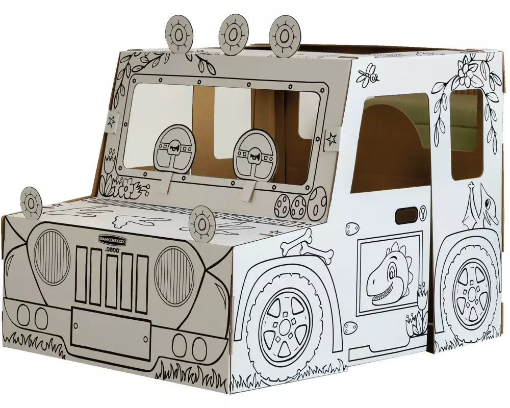 Fellowes Ausmal-Spielhaus XL Dino Truck Wellpappe Kein