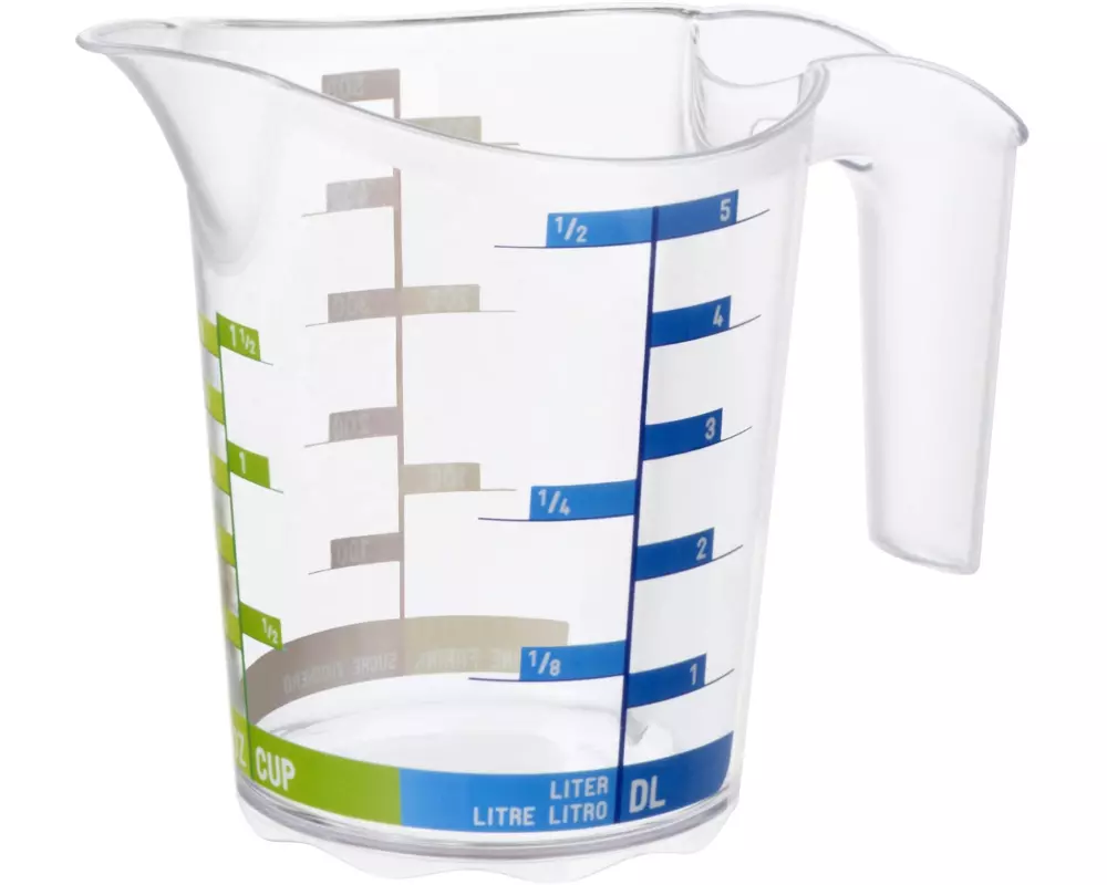 Rotho Messbecher Domino Dekor 5 dl, Transparent