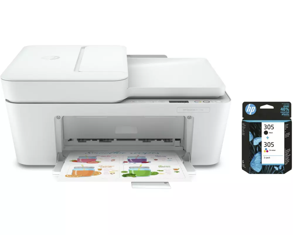 HP Multifunktionsdrucker DeskJet Plus 4110e + gratis Tintenset