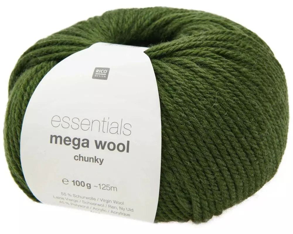 Rico Design Wolle Essentials Mega Wool chunky 100 g, Olivgrün