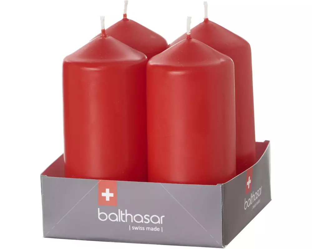 balthasar Kerzenset Rot, 4 Stück