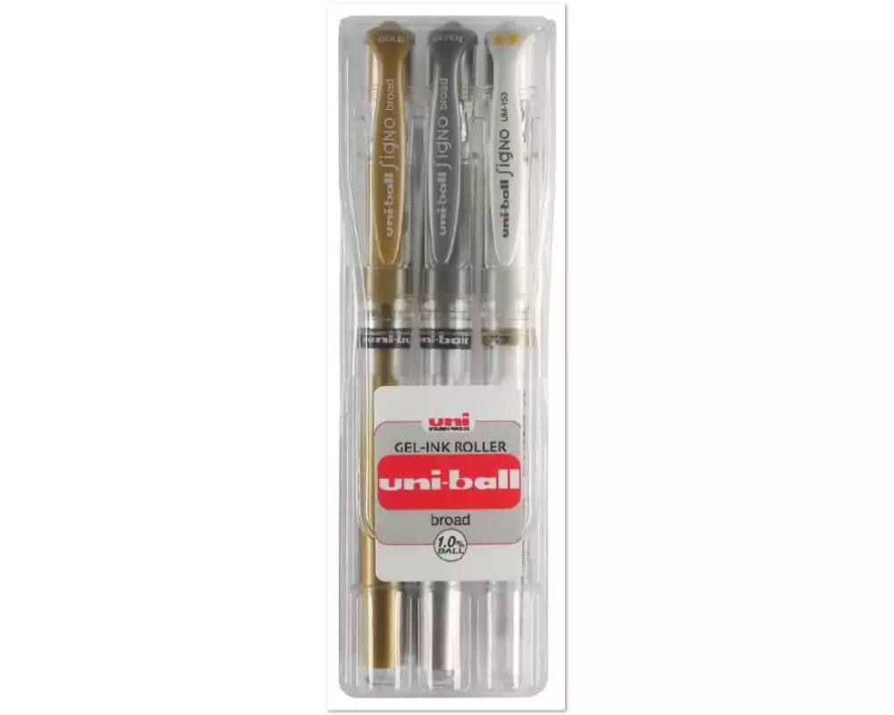 Uni Gelschreiber Uniball Signo Broad 1 mm 3 Stück im Etui