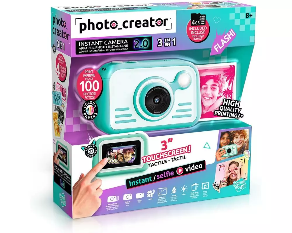 Canal Toys Instant Camera 2.0 with color paper Türkis/Weiss