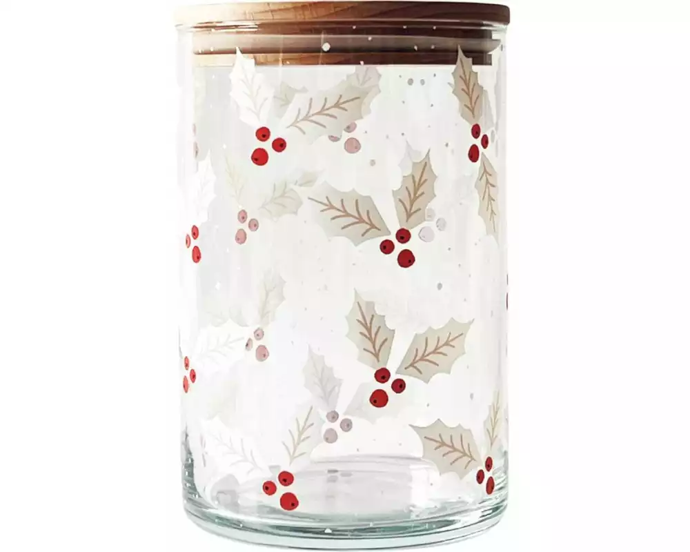 Wunderle Ilexblätter 880 ml, mit Holzdeckel