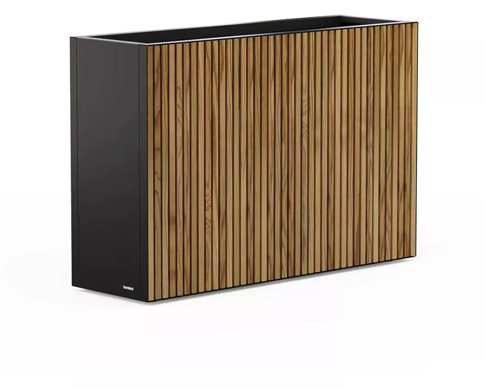 Herstera Pflanzentrog Deco Planter Divider 120 x 25 x 80 cm, Schwarz