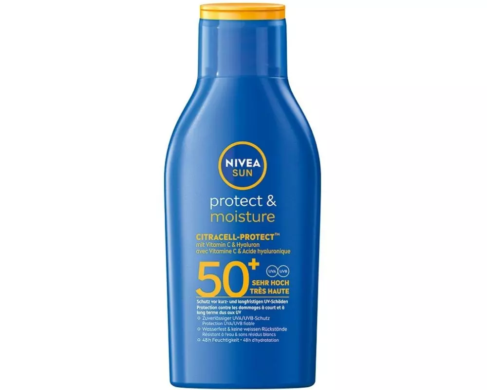 NIVEA SUN Sonnenmilch Protect and Moisture Reisegrösse LSF 50+ 100 ml