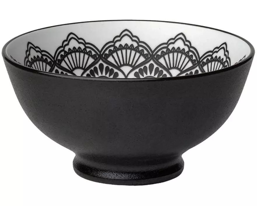 Lunasol Schale Basic Levante Ø 14 cm, 6 Stück, Schwarz/Weiss