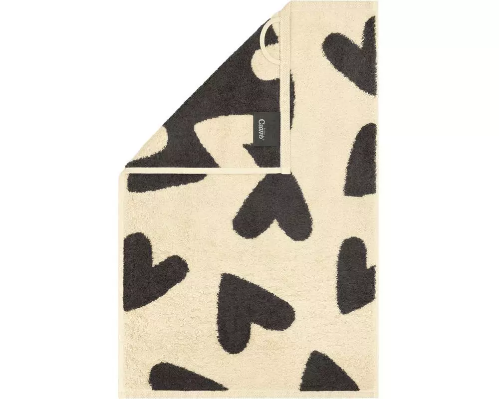 Cawö Gästetuch Heart Beats 30 x 50 cm, Grau