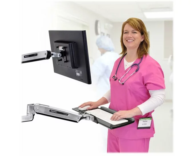 ERGOTRON wall mount, LX, System, LCD, Keyboard, CPU, adjustable 51cm, 42 inch, 3,2-11,3kg, lift, pan, tilt, rotate, black