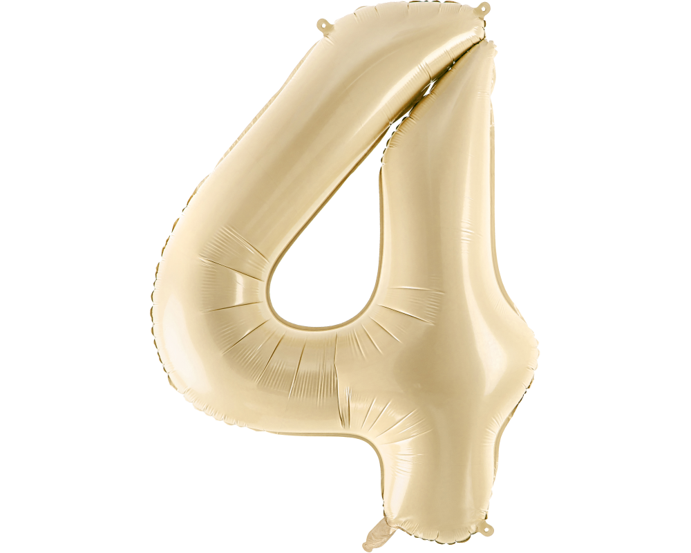 PARTYDECO Folienballon Ziffer 4 72cm FB230P-4-013 beige