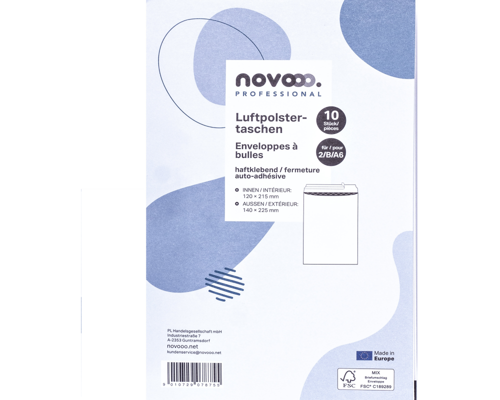 NOVOOO Luftpolstertasche E-1712144 weiss, 120x215mm 10 Stück