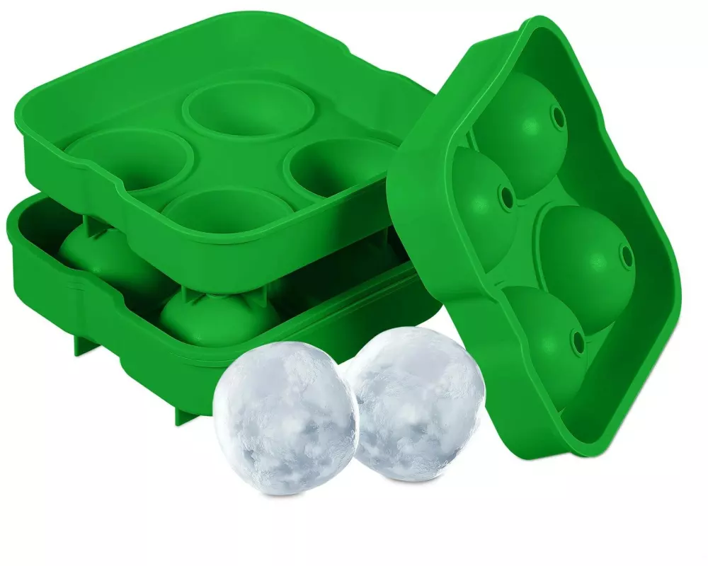 relaxdays Eiswürfelform Kugel 2 Stück, Grün