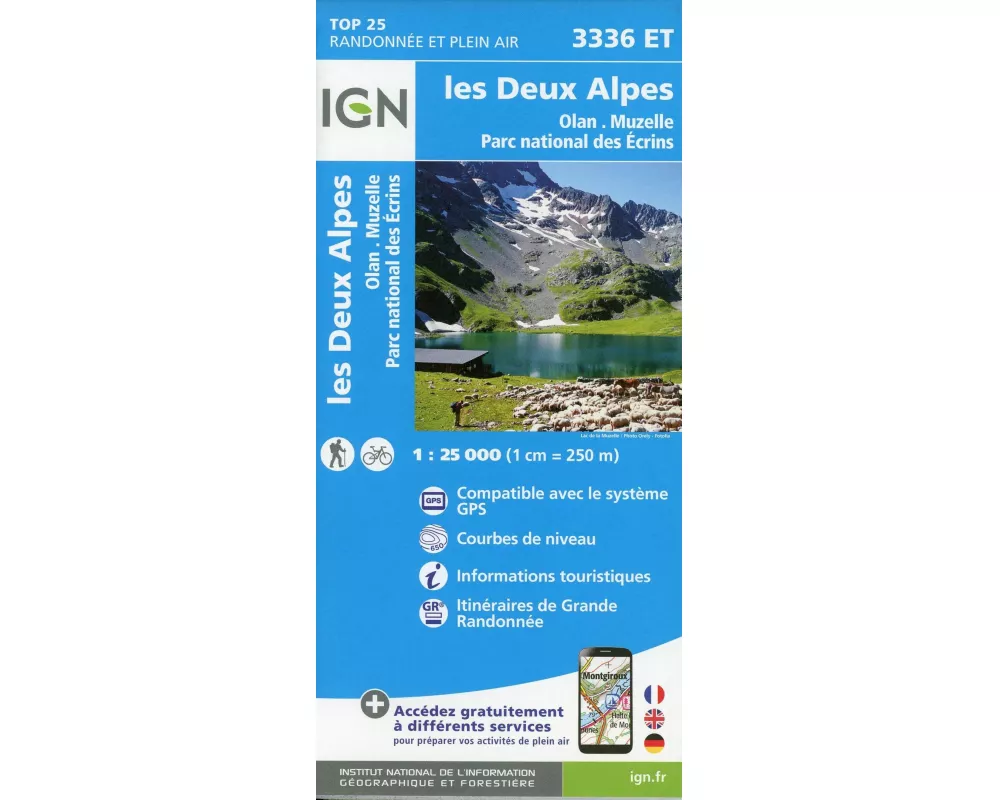 les Deux Alpes. Olan-Muzelle. PN des Ecrins 1:25 000