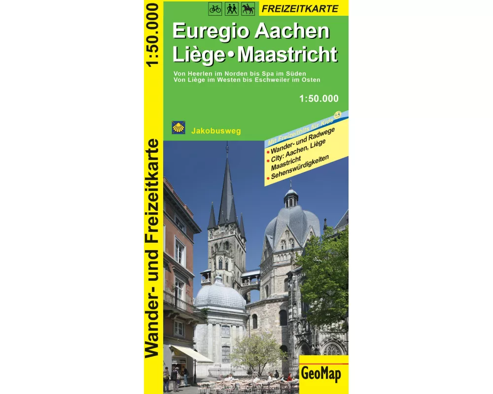 Euregio Aachen, Liege, Maastricht Wander- und Freizeitkarte