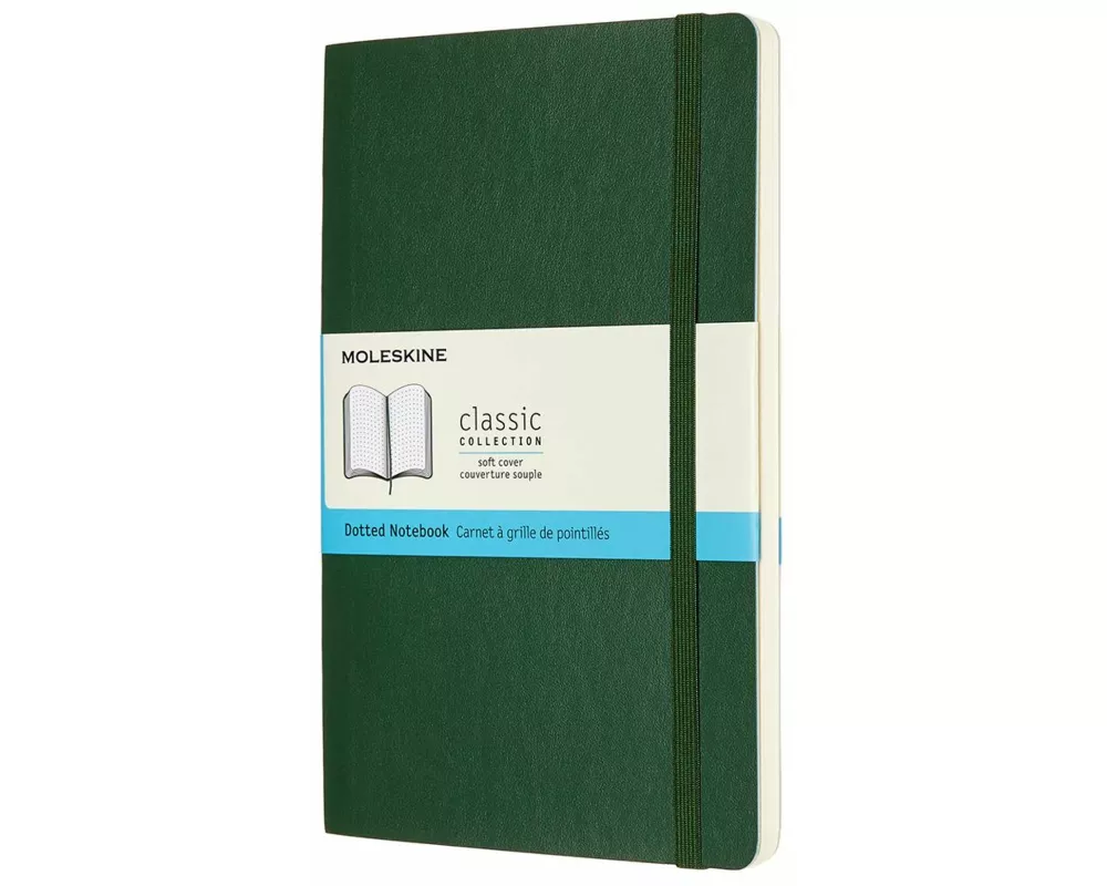 Moleskine Notebook L/A5, Dotted, Soft Cover, Myrtle Green