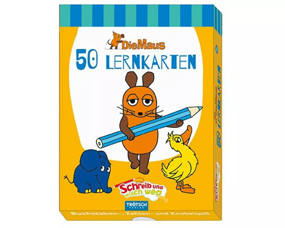 Trötsch Die Maus Lernkarten Schreib und wisch weg mit Stift