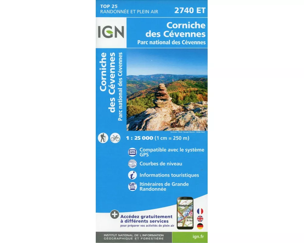 Corniche des Cévennes 1 : 25 000