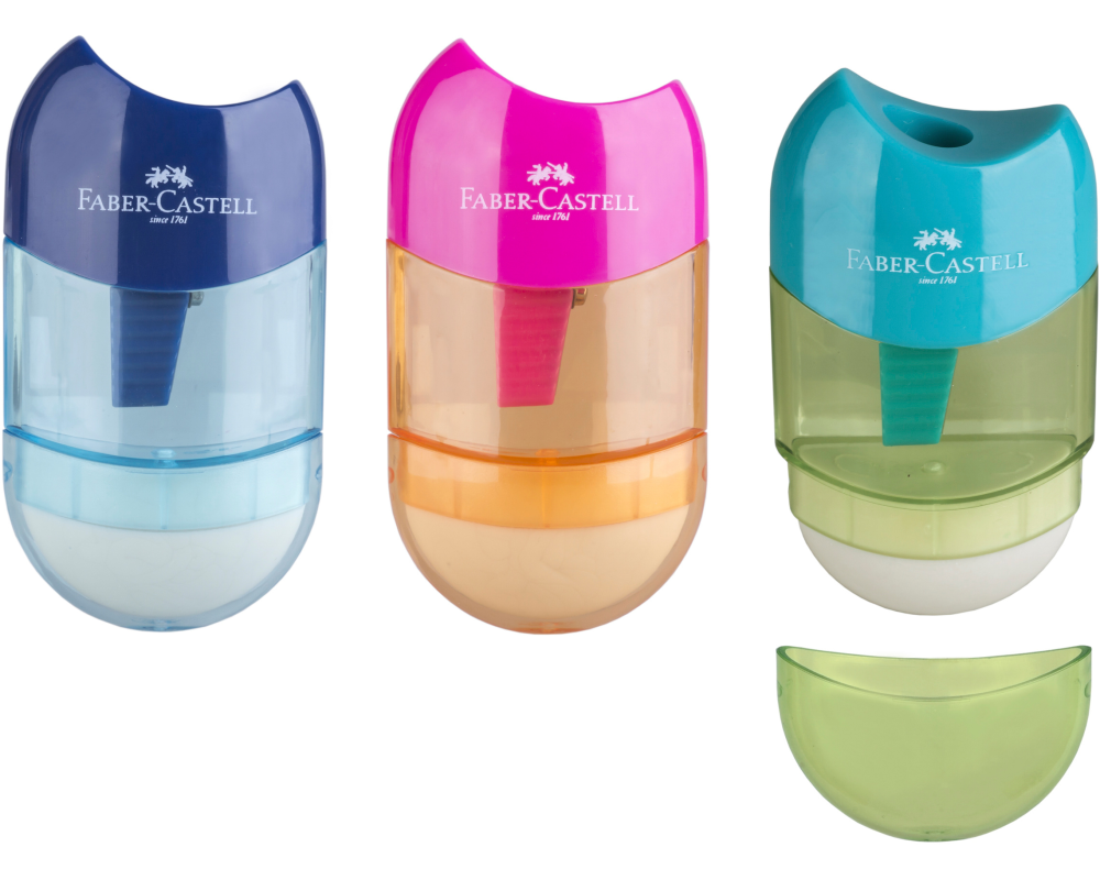 FABER-CASTELL Radierer, Spitzer Trend 183604 3 Farben ass.
