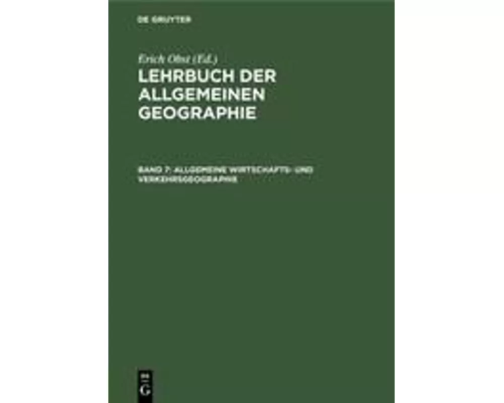 Allgemeine Wirtschafts- und Verkehrsgeographie