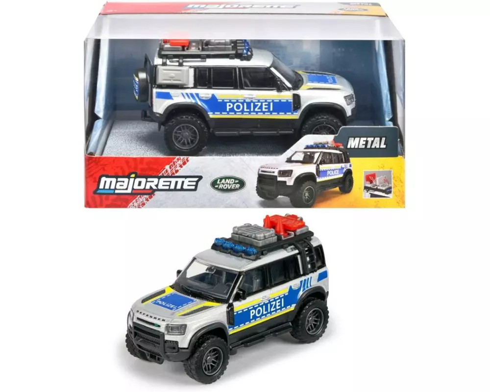 Majorette Land Rover Defender 90 Police Polizei, Metall