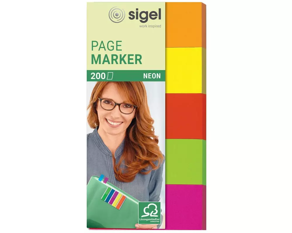 Sigel Page Marker Neon 200 Stück, Mehrfarbig